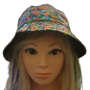 Sequin Rainbow Bucket Hat