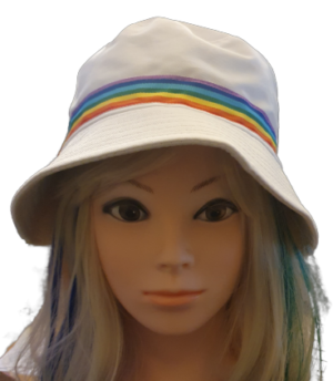 White Rainbow Bucket Hat