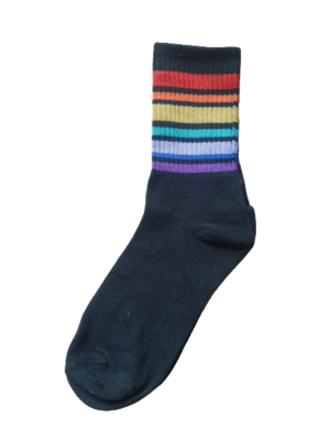 Rainbow Pride Black Socks - Unisex