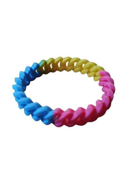 Pansexual Pride Chainlink Wristband