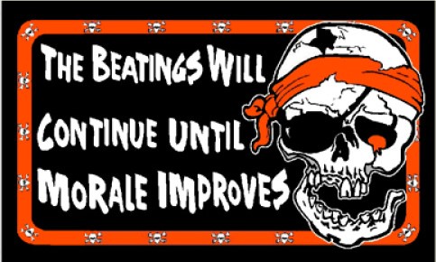Pirate The Beatings will Continue Flag (5'x3')