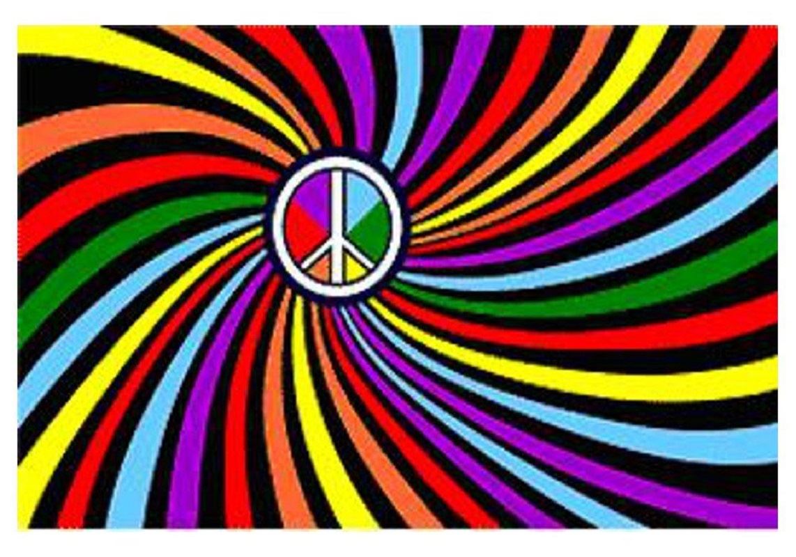 Rainbow Peace Swirl Flag (5'x3')