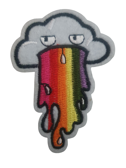 Puking Rainbow Cloud Embroidered Patch
