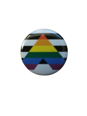 Straight Ally Button Pin Badge 2.5cms