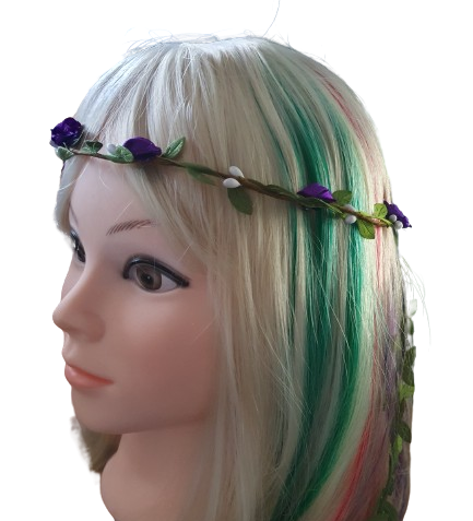 Purple Flower Head Garland