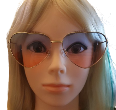 Blue/Pink Two Tone Heart Sunglasses