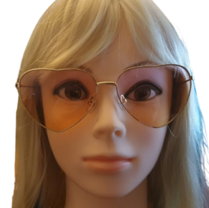 Pink/Yellow Two Tone Heart Sunglasses
