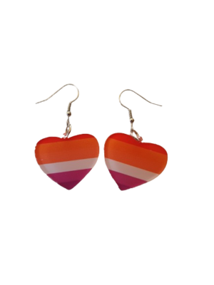 Sunset Lesbian Heart Earrings