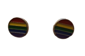 Rainbow Pride Round Stud Earrings