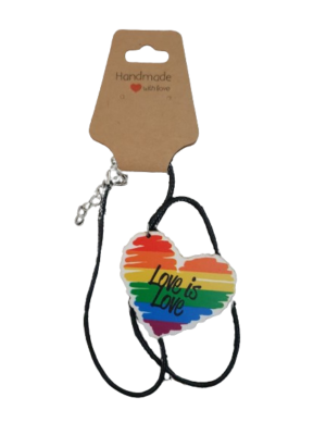 Love is Love Rainbow Wooden Pendant Necklace