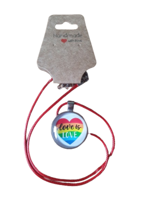 Love is Love Rainbow Heart Pendant Necklace