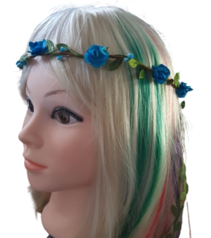Blue Flower Head Garland