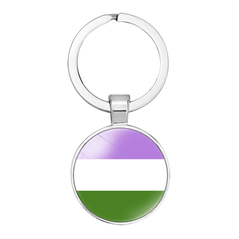 Gender Queer Stainless Steel Keyring