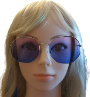 Pink/Blue Two Tone Octagonal Sunglasses