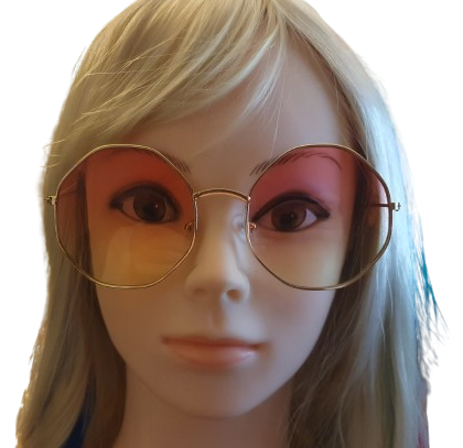 Pink/Yellow Two Tone Octagonal Sunglasses