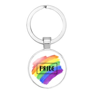 Rainbow Pride Stainless Steel Keyring