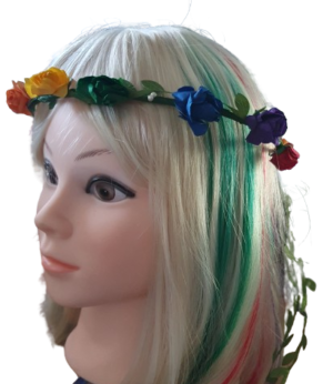 Rainbow Flower Head Garland
