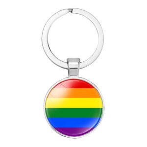 Rainbow Pride Stainless Steel Keyring
