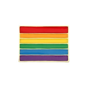 Rainbow Pride Rectangle Enamel Lapel Badge