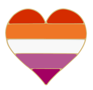 Sunset Lesbian Heart Enamel Lapel Badge